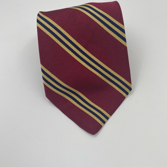 Brooks Brothers Burgundy and Gold Striped Tie - Picture 1 of 5
